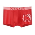 thumbnail image 3 of Ropa interior de pareja de anime Hello Kitty, linda tanga sexy sin costuras con lazo de perlas, pantalones de entrepierna de algodón puro de cintura baja para mujer, accesorios, 3 of 5