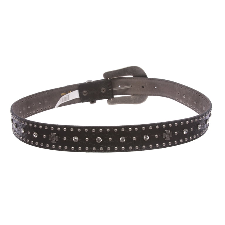 Rhinestone Western Belt Faux Crocodile Grain Leather Bling Studded Belt for SANSTHS Women Rhinestone Belt for Jeans, Western Cowgirl  main image 4