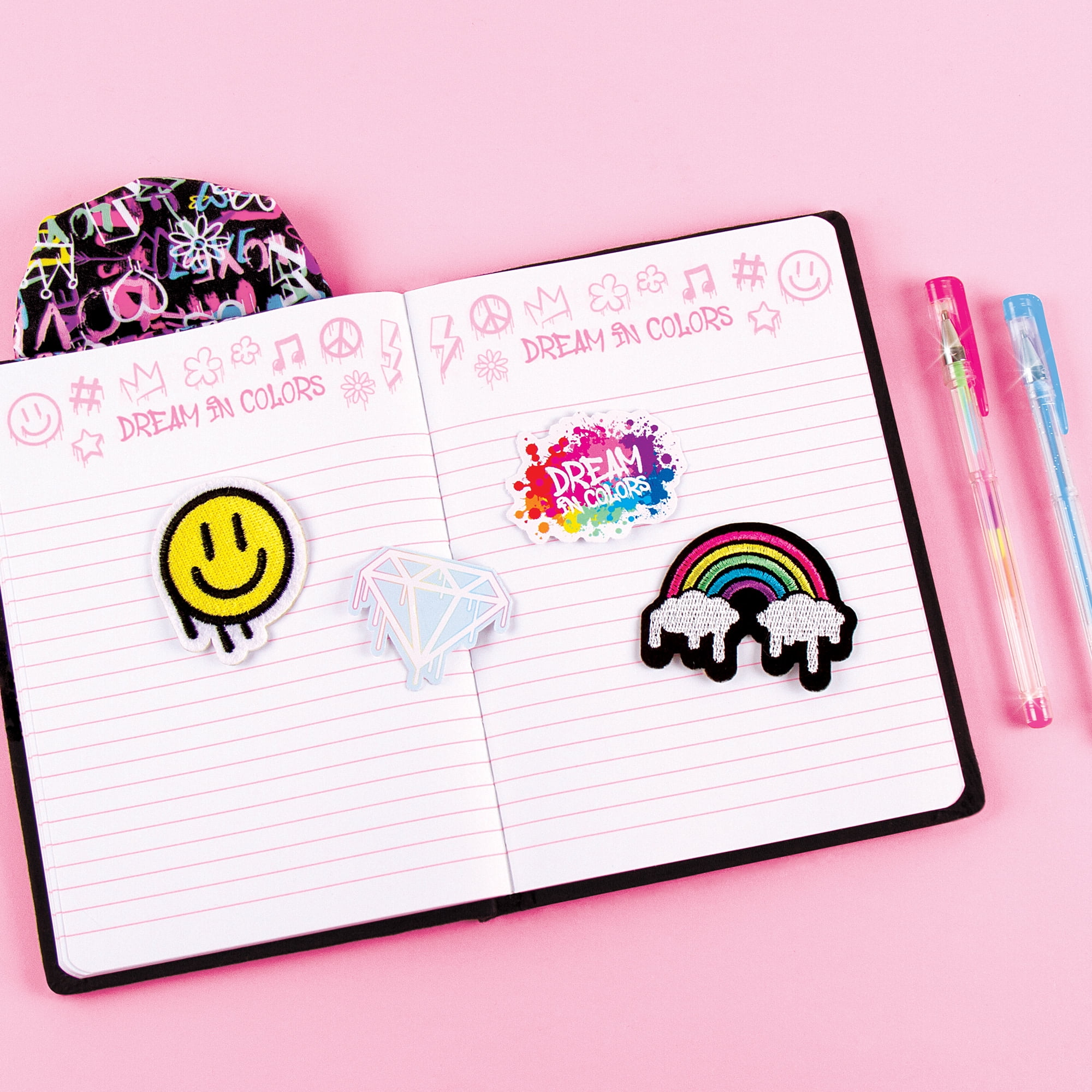 Three Cheers For Girls: Street Style Journal Set - 7 Piece Set, 160 Page Lined Journal, Hoodie Style Cover, Includes 2 Patches, 2 Stickers, 2 Gel Pens, Tweens & Girls 6+