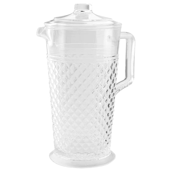 Acrylic Water Pitcher - 80oz Clear Plastic Pitcher With Lid, Shatterproof, Ideal for Iced Tea, Lemonade, Sangria, Drinks and Cocktails
