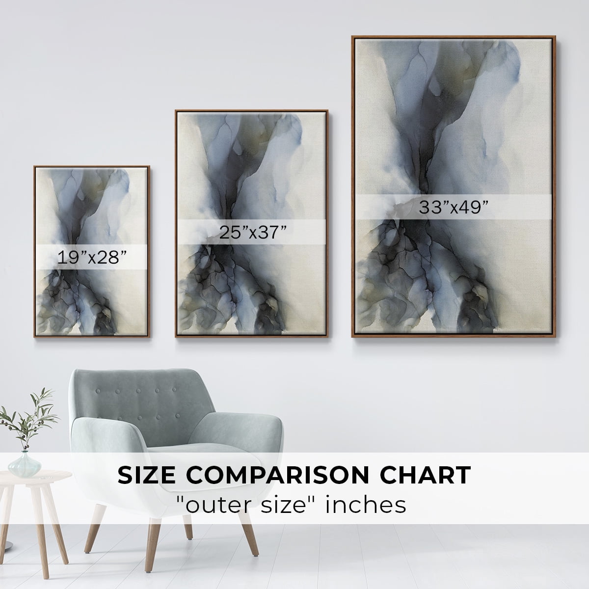 Low Tide Framed Premium Gallery Wrapped Canvas - Ready to Hang - 17 x 25 - Walnut Floating Frame