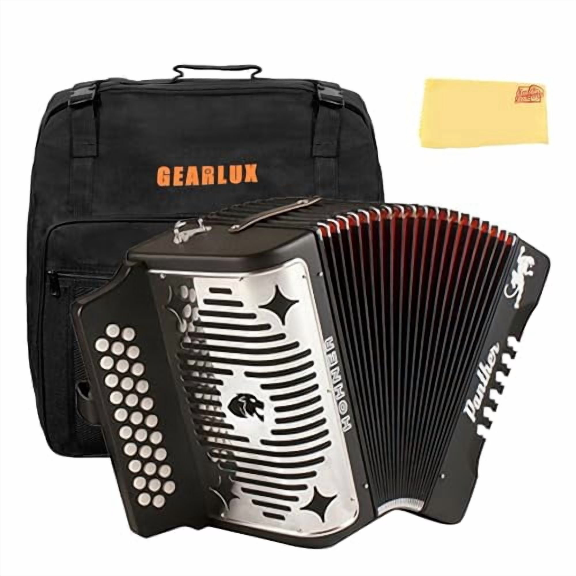 Hohner, Diatonic Accordion, Panther 3-Row GCF, Painted Matte Black