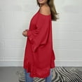 thumbnail image 7 of Diufon Plus Size Tops for Women Summer Single Shoulder Ruffle Half Sleeve Pullover Shirts Trendy Loose Blouse, 7 of 7