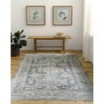 thumbnail image 3 of Hauteloom Perga Farmhouse Medallion Hallway, Kitchen Machine Washable Patio Outdoor Runner Rug - Oriental, Transitional, Distressed - Blue, Gray - 2'7" x 7'3", 3 of 9