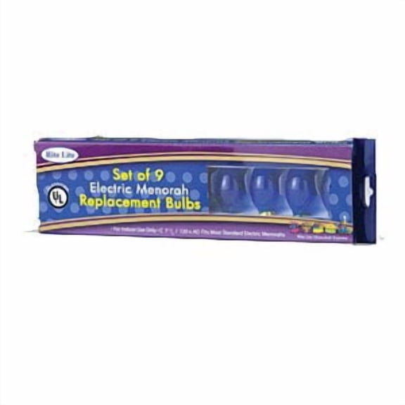 Bulbs Blue Electric Replacement Menorah - Set of 9