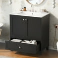 thumbnail image 3 of 30 Inch Black Bathroom Vanity Set with Ceramic Sink, Soft Close Doors, Ample Storage - Ideal for Compact Bathrooms, 3 of 9