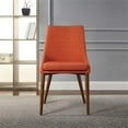 thumbnail image 2 of Allora Mid-Century Modern Fabric Dining Accent Chair in Orange (Set of 2), 2 of 8