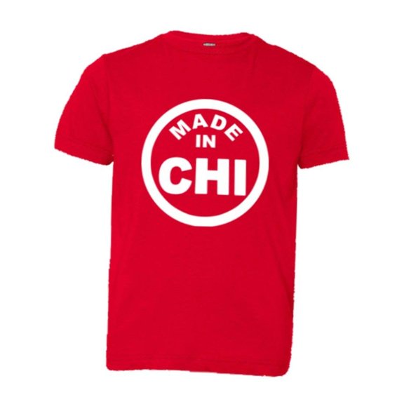 PleaseMeTees™ Youth From Born Made In Chicago IL Logo Label HQ Tee