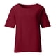 thumbnail image 4 of Blusas holgadas de manga 1/2 para mujer - Camisa informal de manga corta lisa - Cuello en V ideal para festivales o para el día a día - Tallas S-XXL, 4 of 5