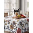 thumbnail image 6 of Boho Leaf Table Cloth, Orange Red Spring Farmhouse Pastoral Tribal Waterproof Tablecloth for Rectangle Tables, Reusable Washable Fabric Table Cover for Restaurant Kitchen Dining Tables 60"x84", 6 of 6