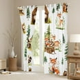 thumbnail image 3 of Manfei Safari Fox Bear Curtains Pack of 2 (42x84),Woodland Aniaml Black Out Curtains,Watercolor Flower Floral Curtains for Living Room,Ultra Soft Room Decorative, 3 of 6