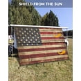 thumbnail image 3 of 4th of July RV Awning Sun Shade Screen 9'X15.3' USA Flag Mesh Sunscreen Vintage Wood Grain Stripes Awning Shade Screen with Zipper UV Blocker Completed Kits for RV Motorhome Camper Trailer, 3 of 7
