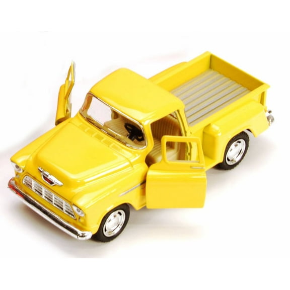 1955 Chevy Stepside Pickup Truck, Yellow - Kinsmart 5330/6D - 1/32 scale Diecast Model Toy Car (Brand New, but NOT IN BOX)