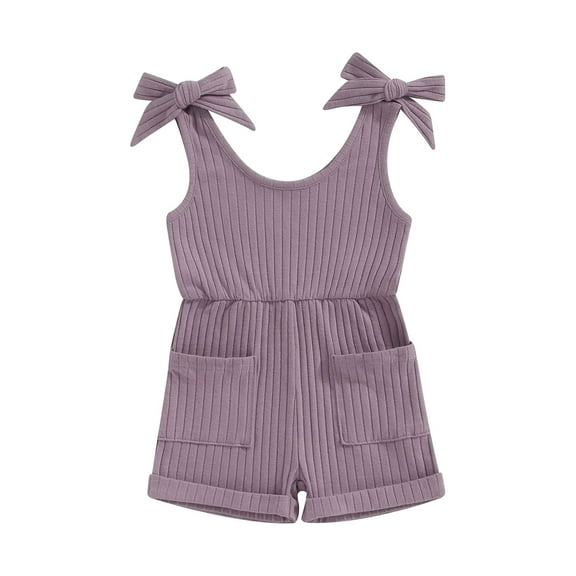 WEIKBMOL Toddler Baby Girl Summer Clothes 6M 1T 2T 3T 4T Sleeveless Ribbed Knitted Jumpsuit Shorts Overalls Baby One Piece Outfit