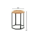 Finch Grayson Wood and Metal Side End Accent Table, Natural