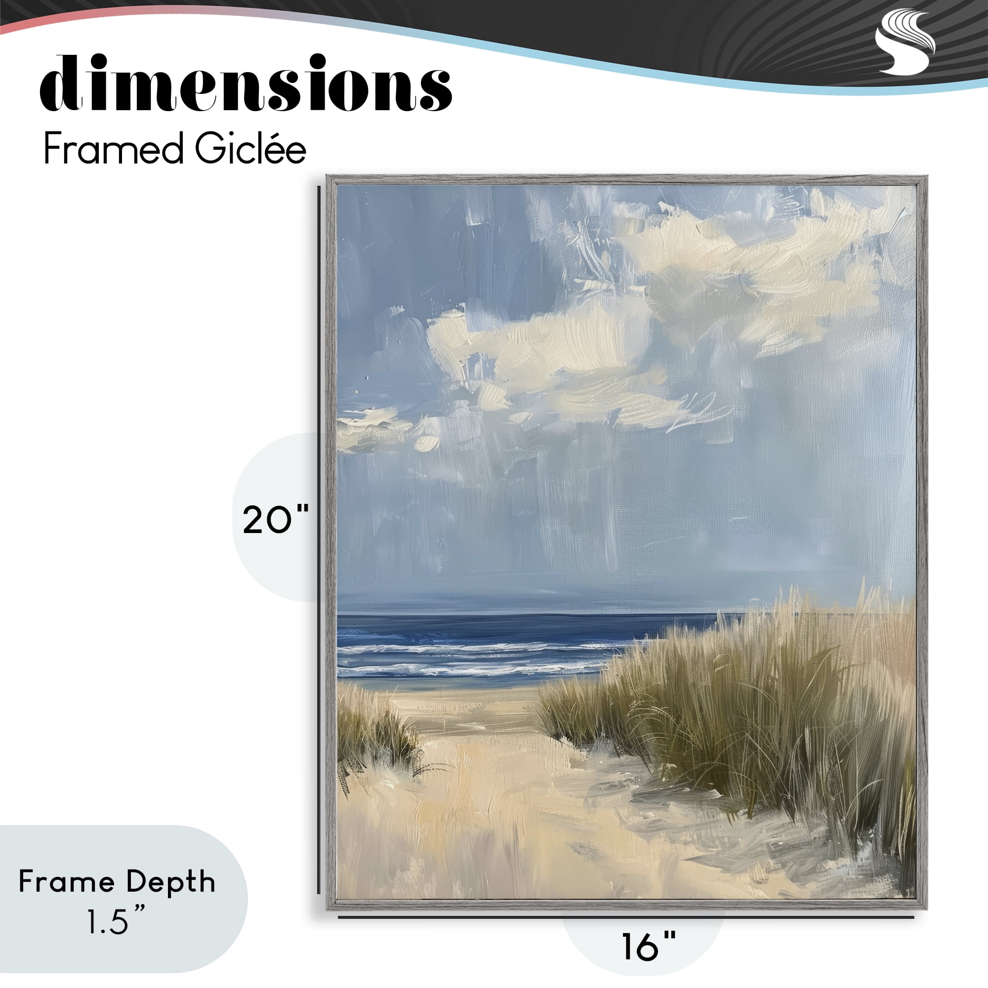 Stupell Industries In The Dunes By The Sea Gray Framed Giclee Art, design by Petal Prints Design