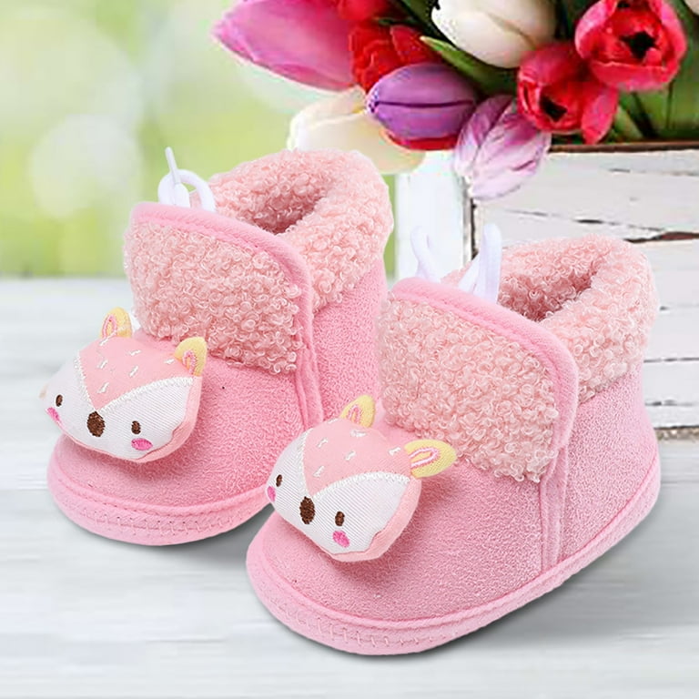Lowprofile Baby Sneakers Girls Boys Warm Soft Sole Booties Snow Boots Comfortable Warming and Fashion Shoes Infant Unisex Size 13 Pink