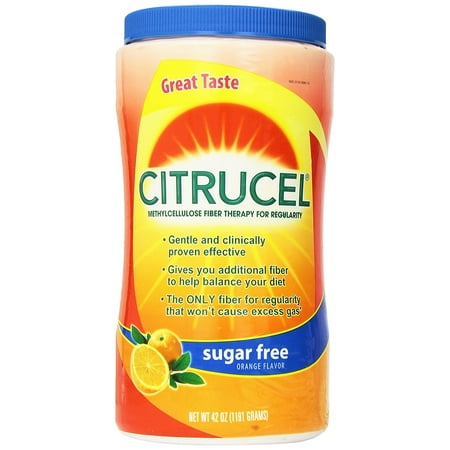 Methylcellulose Fiber Therapy for Regularity with SmartFiber Sugar Free/Orange Flavor 42Oz (1191g), Daily source of 100% soluble fiber. By Citrucel From