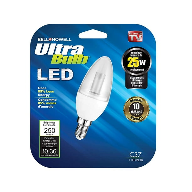 Bell & Howell 25 Watt LED Ultra Light Bulb, Brightness 225 Lumens, 10