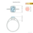 thumbnail image 4 of ANGARA Natural Rectangular Cushion 1.2 ct Aquamarine Halo Engagement Ring in 14K White Gold for Women (Size-8x6mm) | March Birthstone, Anniversary, Jewelry Gift for Women | Natural Aquamarine Ring, 4 of 8
