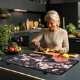 thumbnail image 3 of Renewold Ceramic Glass Stove Top Cover Stove Mat Stove Burner Cover Multipurpose Rubber Desk Saver Pad Washer Dryer Top Cover Range Cover for Counter Top, Cherry Blossom, 3 of 7