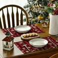thumbnail image 2 of Smile Snowflake Buffalo Check Plaid Christmas Placemats 4-Pack 12 x 18 Inch, 2 of 6