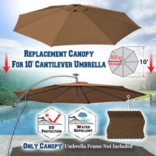 Replacement Canopy Cover for 10' Cantilever Patio Umbrella Offest Parasol Top Cover (Green)