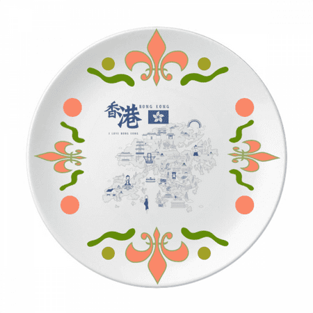 

Hong Kong Famous Points China Flower Ceramics Plate Tableware Dinner Dish