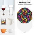 thumbnail image 6 of Lsque Colorful Cats Pattern 4" Drink Coasters Set of 4, PVC Leather Absorbent Coasters, Table Coaster Set Decorative Coffee Cup Coasters Housewarming Gift -Octagon, 6 of 6