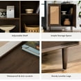 thumbnail image 2 of EYYTHUNG Storage Cabinet Set of 3, Accent Storage Cabinets for Living Room, Walnut, 2 of 6
