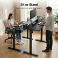thumbnail image 4 of CHITOOMA Office Desk with Storage, 48″ x 24″ Electric Height Adjustable Sit Stand Standing Desk with Drawers Shelf, Black, 4 of 8
