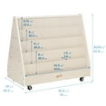 thumbnail image 2 of ECR4Kids Double-Sided Wooden Mobile Book Display and Storage, Montessori Furniture, White Wash, 2 of 9