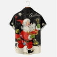 thumbnail image 6 of IROINNID Hawaiian T-Shirt for Men Button Up Christmas Short Sleeve Shirt Funny Xmas Tree Print Vacation Shirt,Black, 6 of 6