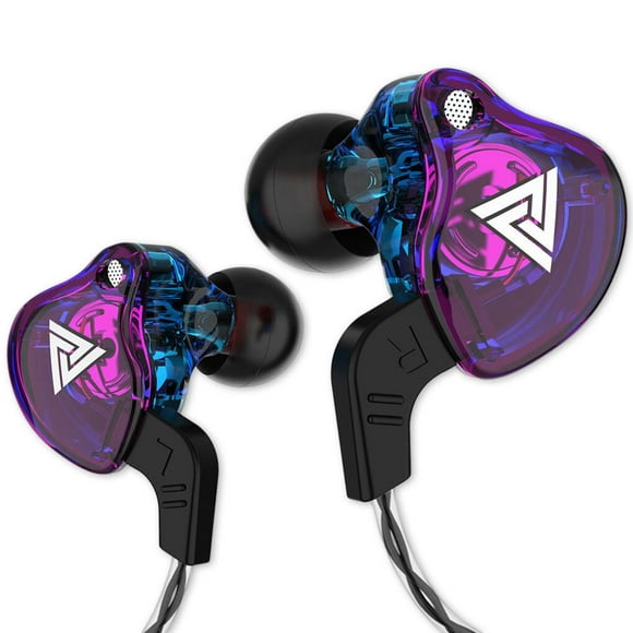 QKZ Wired Earphone In Ear Stereo Sound Bass Porable Sport Earbuds Music Play MP3 MP4 Smartphone 3.5mm Jack Headphones Purple
