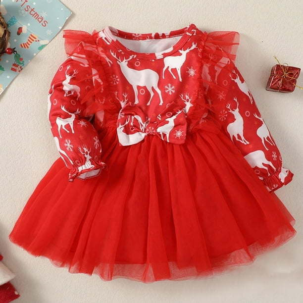 LOVE DOCK Baby Girl Red Christmas Dress