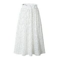 thumbnail image 3 of Women Flowy Casual A-Line Half Skirt Comfortable Stretchy Waist Summer Versatile Outfit, 3 of 5