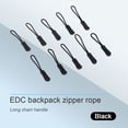 thumbnail image 5 of Backpack Zipper Rope Clothes Zipper Rope  Zipper Cord Zipper Pulls Cord 10x Zipper Pulls Slider Cord Rope Puller Ends Lock Zip Clip Buckle For Bag  Black, 5 of 5
