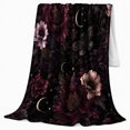 thumbnail image 2 of Mystical Bat Floral Art with Friendship Quote, Warm Flannel Blanket for Living Room and Reading Nook, Art Lovers Thanksgiving Gift, Artistic Home Decor, 2 of 9