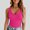 #594-Hot Pink, variant on Women's Spring Summer V Neck Solid Cami Tank Top Slim Fit Elegant Simple All Match Layering or Outwear Blouse Gift