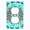 thumbnail image 2 of Metal Light Switch Plate Cover Orange Blue Flower Tile Pattern TIL003, 2 of 13