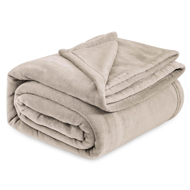 Manta de cama, forro polar, tamaño queen, Oxford, color canela, 230 x 230 cm