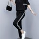 thumbnail image 1 of Conjunto Informal De 2 Piezas Con Estampado A Rayas, Camiseta De Media Manga Con Cremallera Frontal Y Pantalones De Cintura Alta Con Bolsillos, Ropa De Mujer, 1 of 4
