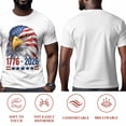 thumbnail image 5 of Independence Day Eagle Men's T Shirts 4th of July Patriotic Red Stripe Blue Star Eagle T-Shirt for Men Crew Neck Tees Cotton Tops White, XL, 5 of 9