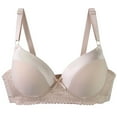 thumbnail image 2 of Loopsun Women's Bras Plus Size, Womens Plus Size A Cup Solid Lace Push Up Bra Beige, L, 2 of 3