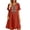 Orange, variant on Bxsruta Women's Embroidered Cotton Casual Bohemian Smock Dress V Neck Short Sleeve Loose Flowy Midi Length with Pockets Pull on Lightweight Breathable Summer for Women