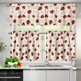 thumbnail image 3 of Yuyamidu Ladybug Print Kitchen Curtain Valance and Tiers 3 Panel Sets Easy to Install Blackout Curtains for Bedroom Semi Sheer Room Darkening Window Drapes with Rod Pocket Cute Home Decoration, 3 of 5