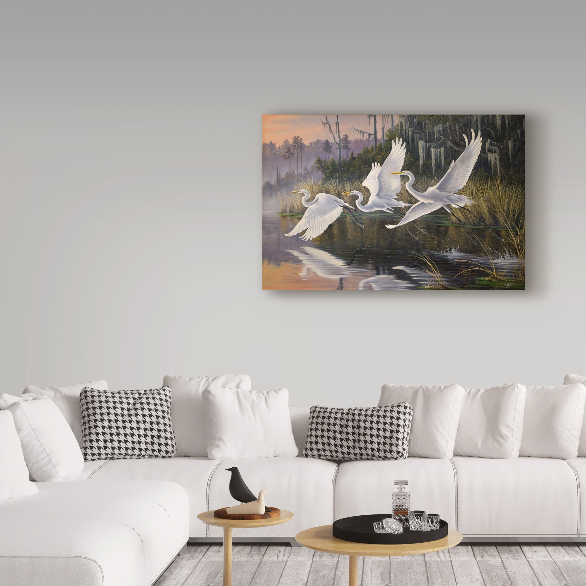Trademark Fine Art 'Morning Departure Egrets' Canvas Art by Wilhelm Goebel