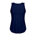thumbnail image 6 of Athletic Tank Tops for Women Crewneck Sleeveless Ruffle Racerback Workout Yoga Top Casual Loose Running Athletic Tee Shirts Navy S, 6 of 7