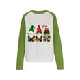 thumbnail image 4 of asdoklhq Christmas Long Sweaters for Women Casual Long-sleeved Pullover Round Neck Fashion Printed Top Green 2X, 4 of 4
