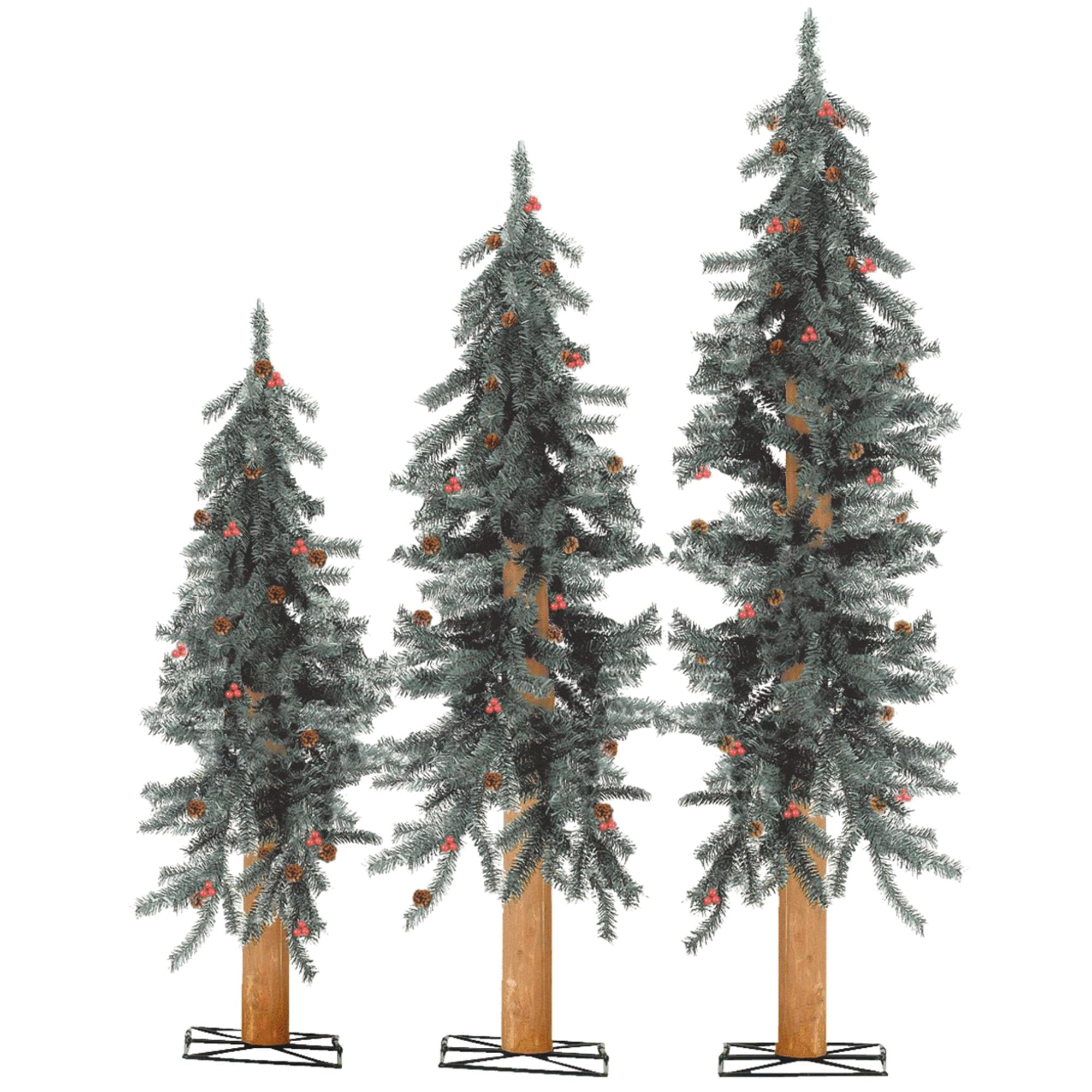 234 FT Unlit Frosted Alpine Artificial Christmas Tree (Set Of 3